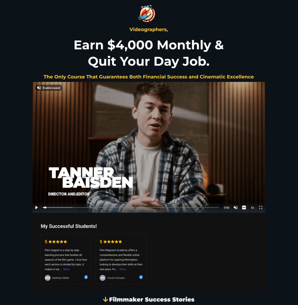 filmmaking course client work