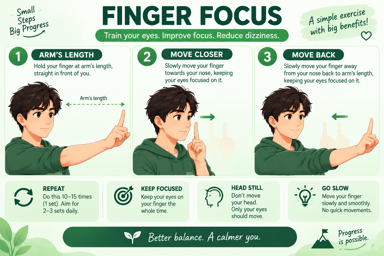 Finger Focus and Vergence exercise